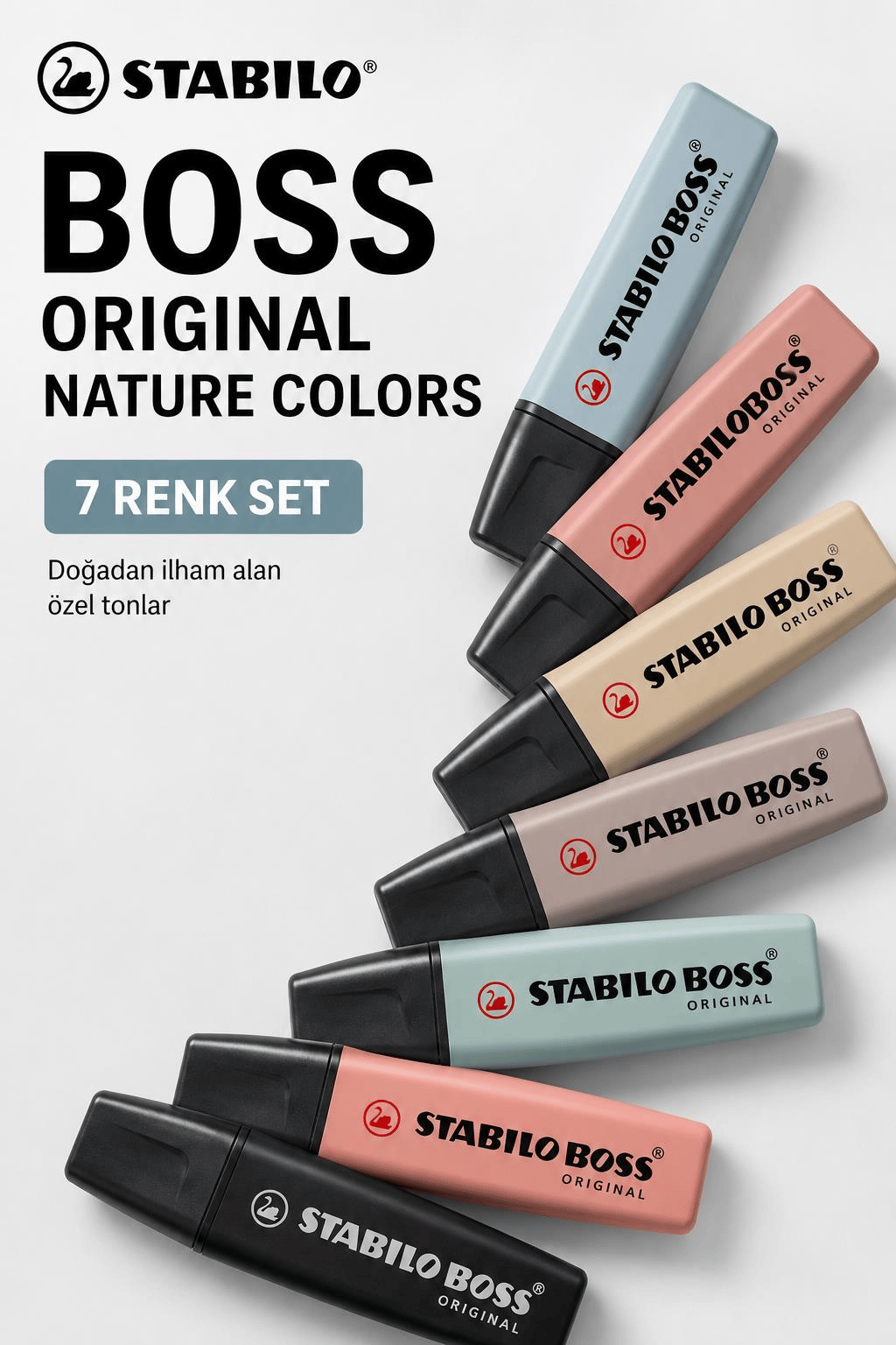 Stabilo Boss Original Nature Colors 7’li Fosforlu Kalem Seti
