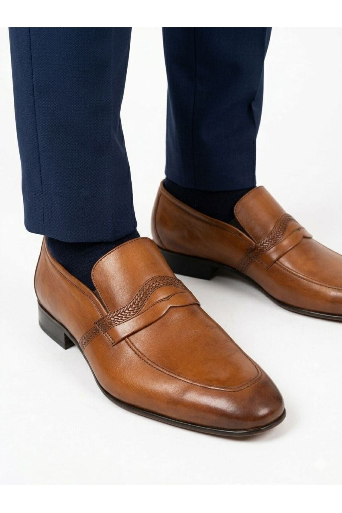 Taba Kösele Taban Örgü Detaylı Erkek Loafer