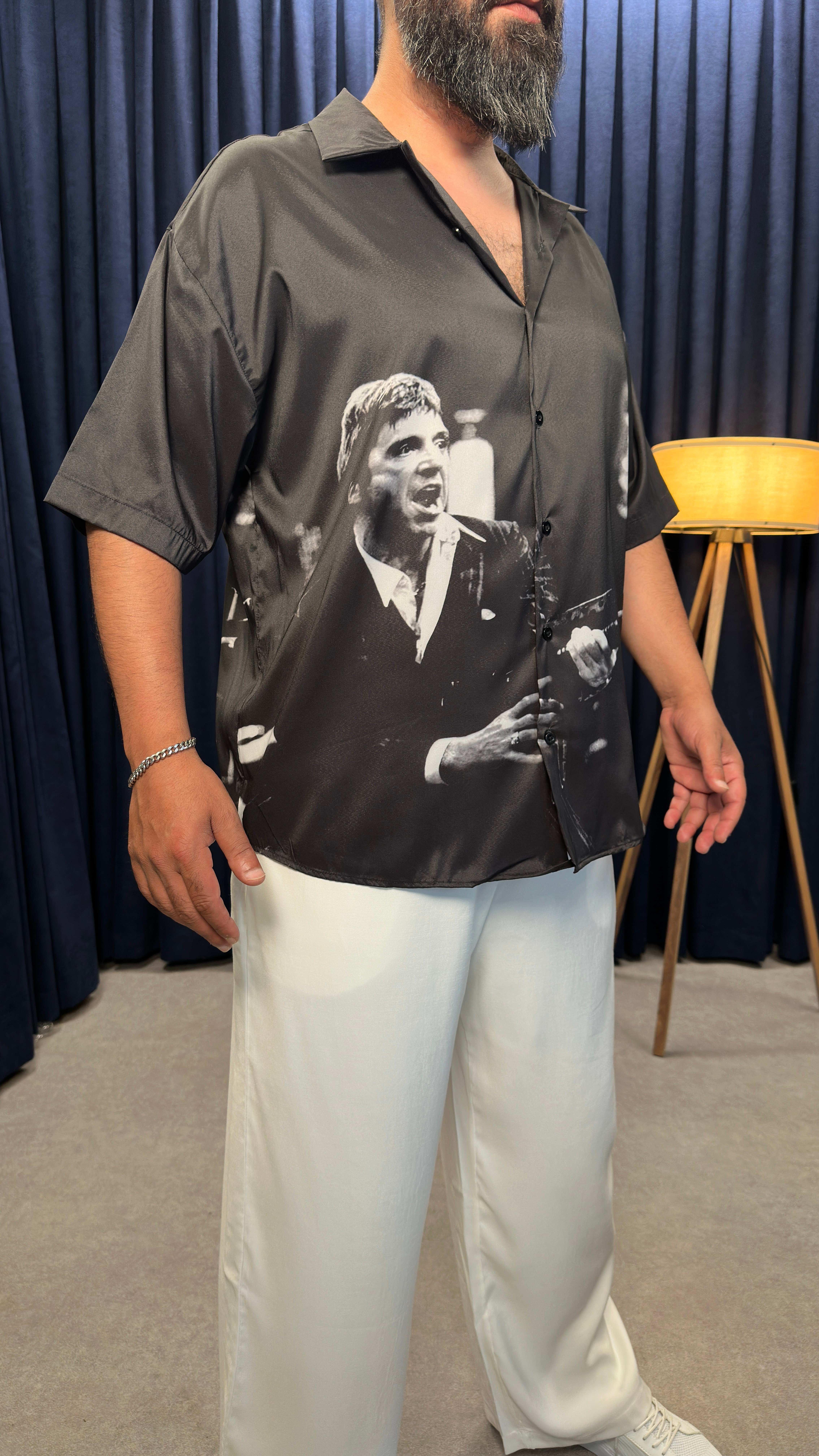 Oversize Montana Baskılı Gömlek