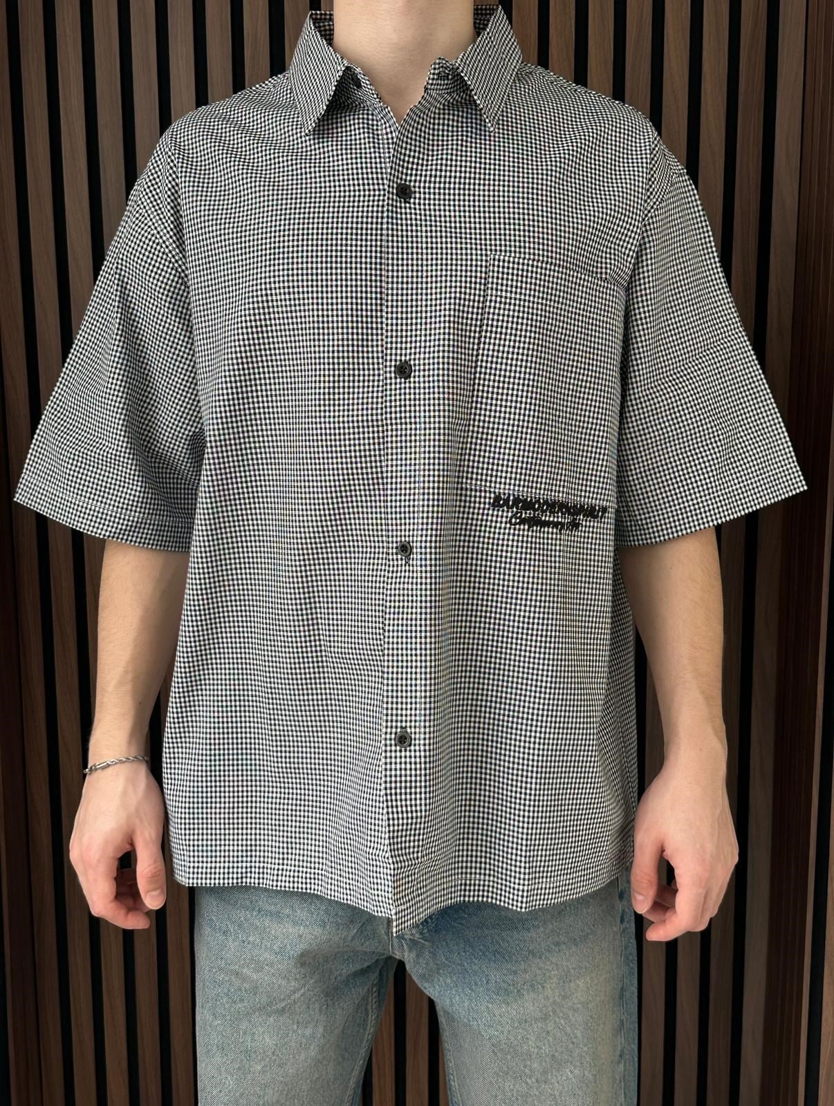 Barmodern Nakışlı Oversize Gömlek Siyah