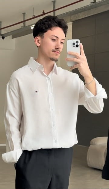 TH Oversize Gömlek Beyaz