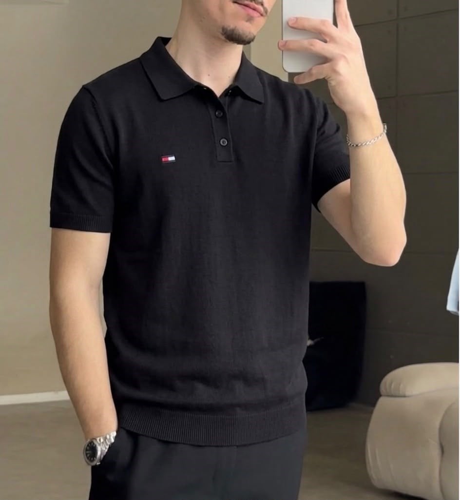 TH Triko Polo Yaka Siyah