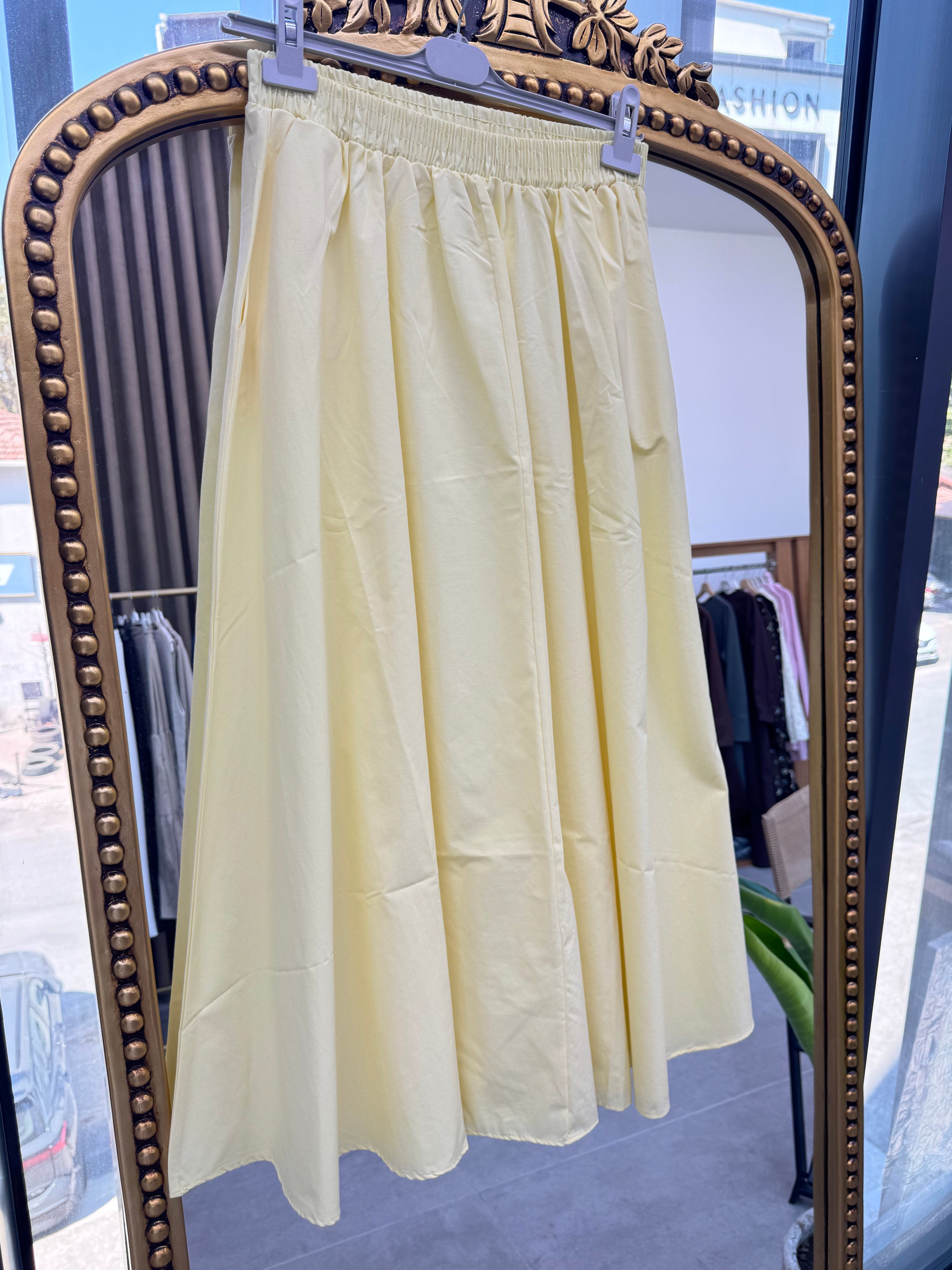Poplin Etek Sarı
