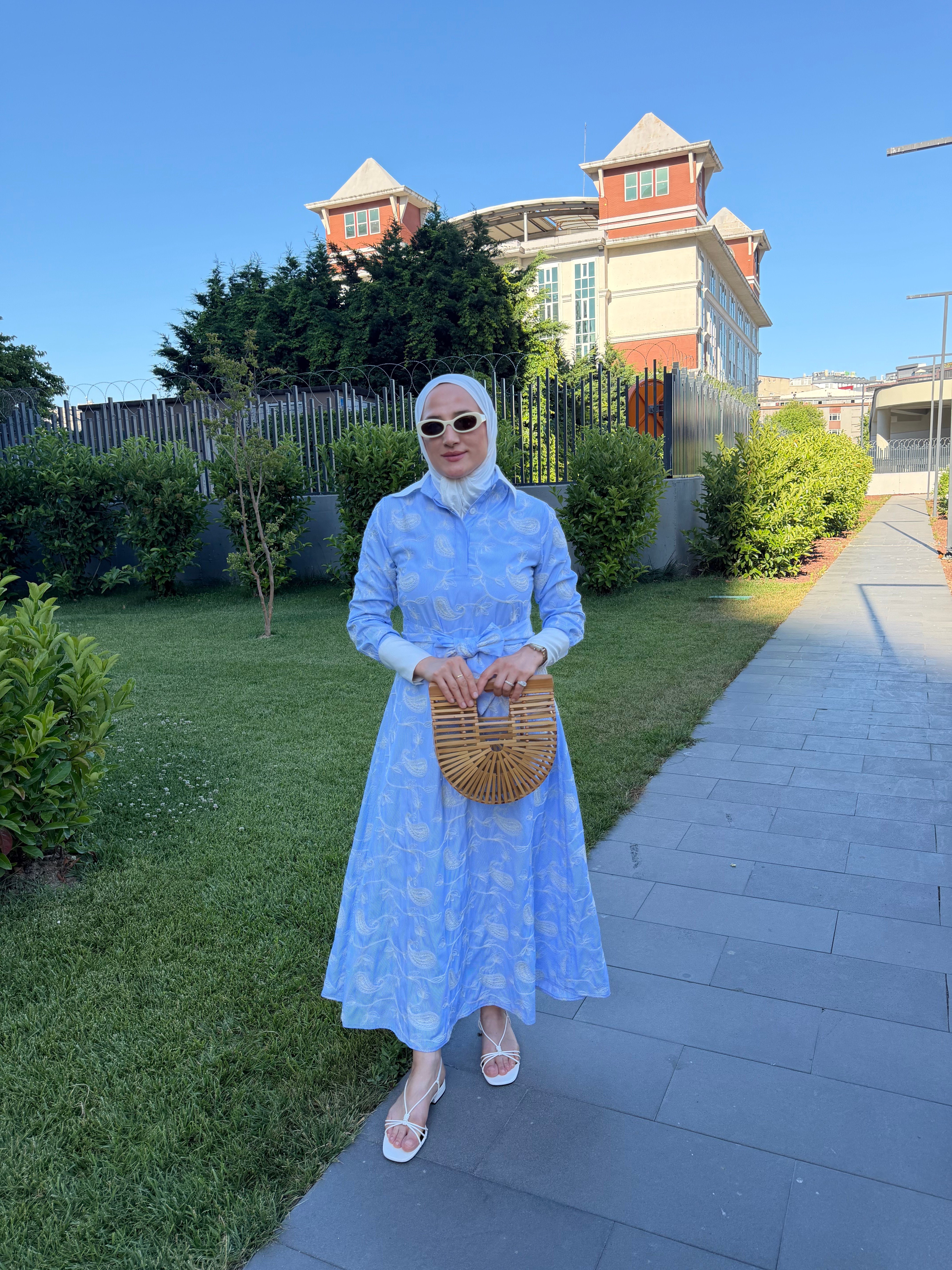 RİVA  KUŞAKLI ELBİSE