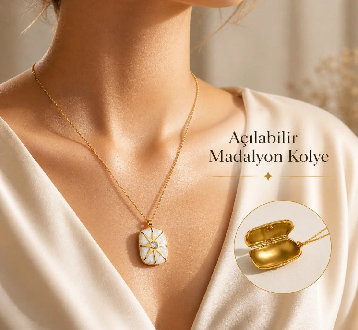 Güneş Madalyon Kolye