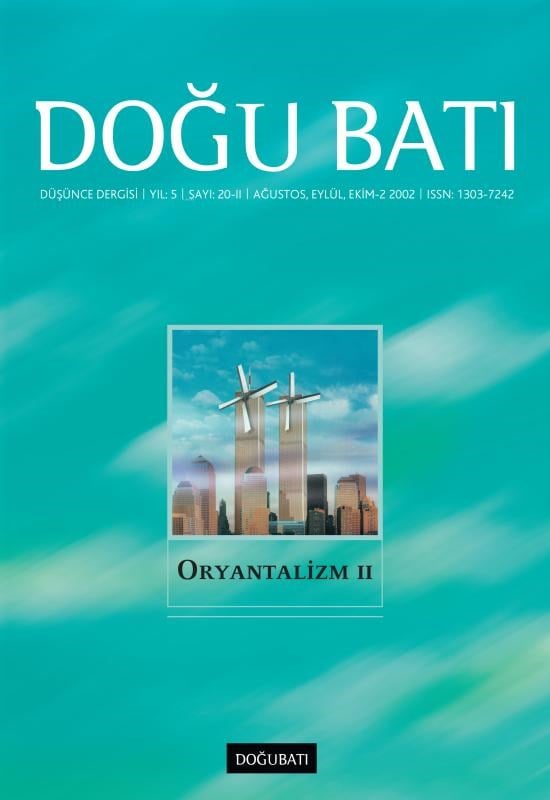 20. Sayı Oryantalizm - II  Düşünce Dergisi Yıl: 5  Ağustos, Eylül, Ekim-2 2002
