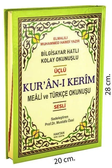 Arapça - Türkçe Okunuş ve Mealli Kuranı Kerim Rahle Boy Sesli - Üçlü Kuran - Haktan Yayınları