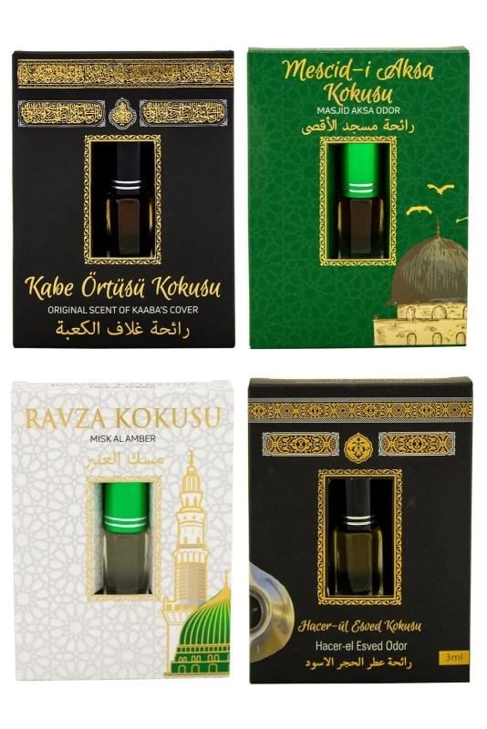 Kabe Örtüsü Kokusu Mescidi Aksa kokusu Medine Ravza Kokusu ve Hacerül Esved Kokusu Alkolsüz Esans 3ml