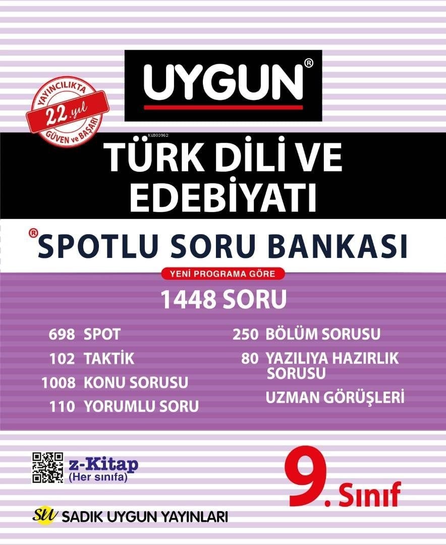 Sadık Uygun Yayınları 9. Sınıf Türk Dili ve Edebiyatı Spotlu Soru Bankası Sadık Uygun 