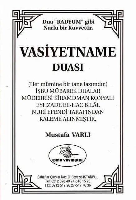 Vasiyetname Duası-1357
