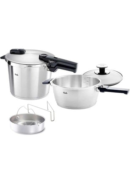 Fissler Vitaquick Premium Buhar Aparatlı 6+3.5 lt Düdüklü Tencere