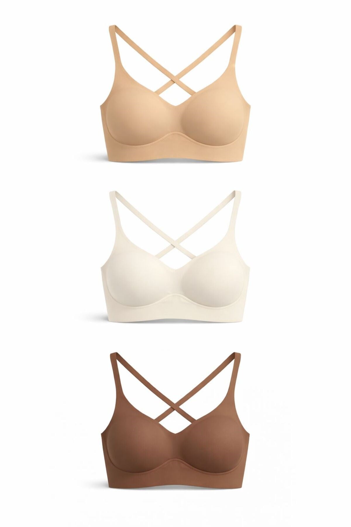 Seamless Bra | Lazer Kesim Dikişsiz Ultra Hafif Balensiz Kadın Sütyen 3'lü Set