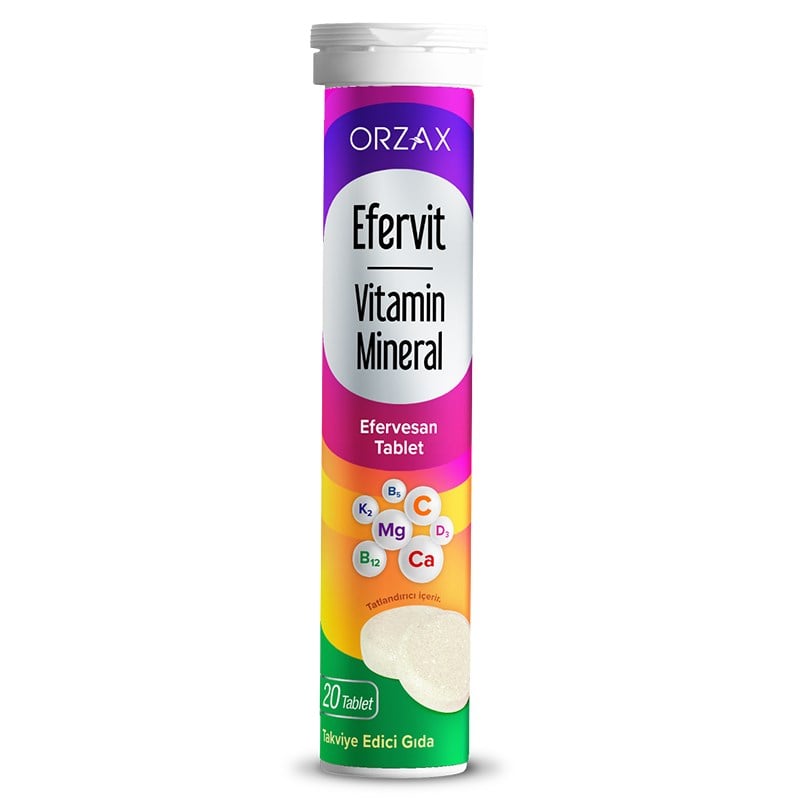 Orzax Efervit Multivitamin ve Mineral 20 Tablet