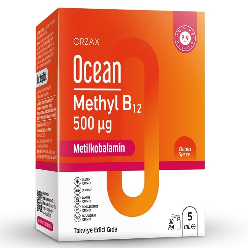 Orzax Ocean 500 Methyl B12 Dilaltı Sprey 5 ml - 30 Doz