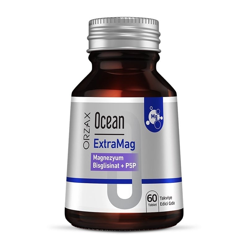 Orzax Ocean ExtraMag Magnezyum Bisglisinat + P5P Takviye Edici Gıda 60 Tablet