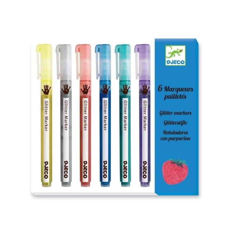 Djeco 6'lı Parıltılı Keçeli Kalem