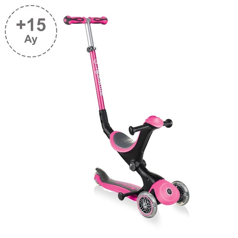 Globber Go Up Deluxe Scooter - Pembe