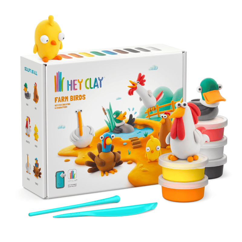 Hey Clay Yaratıcı Kil Seti - Farm Birds