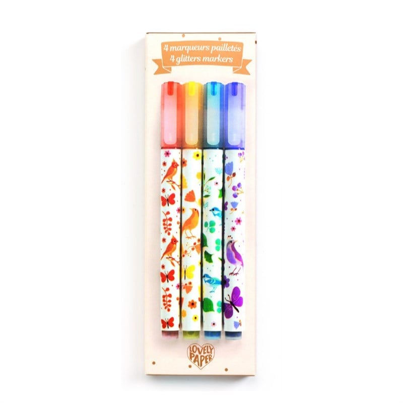 Lovely Paper 4'lü Simli Keçeli Kalem Seti / Tinou