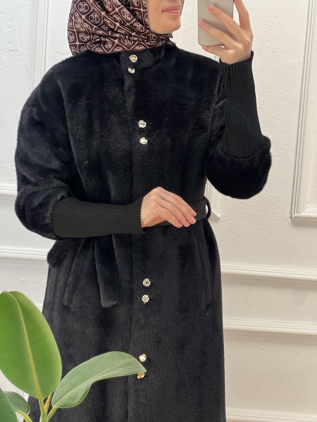 ANGORA KÜRK KABAN SİYAH