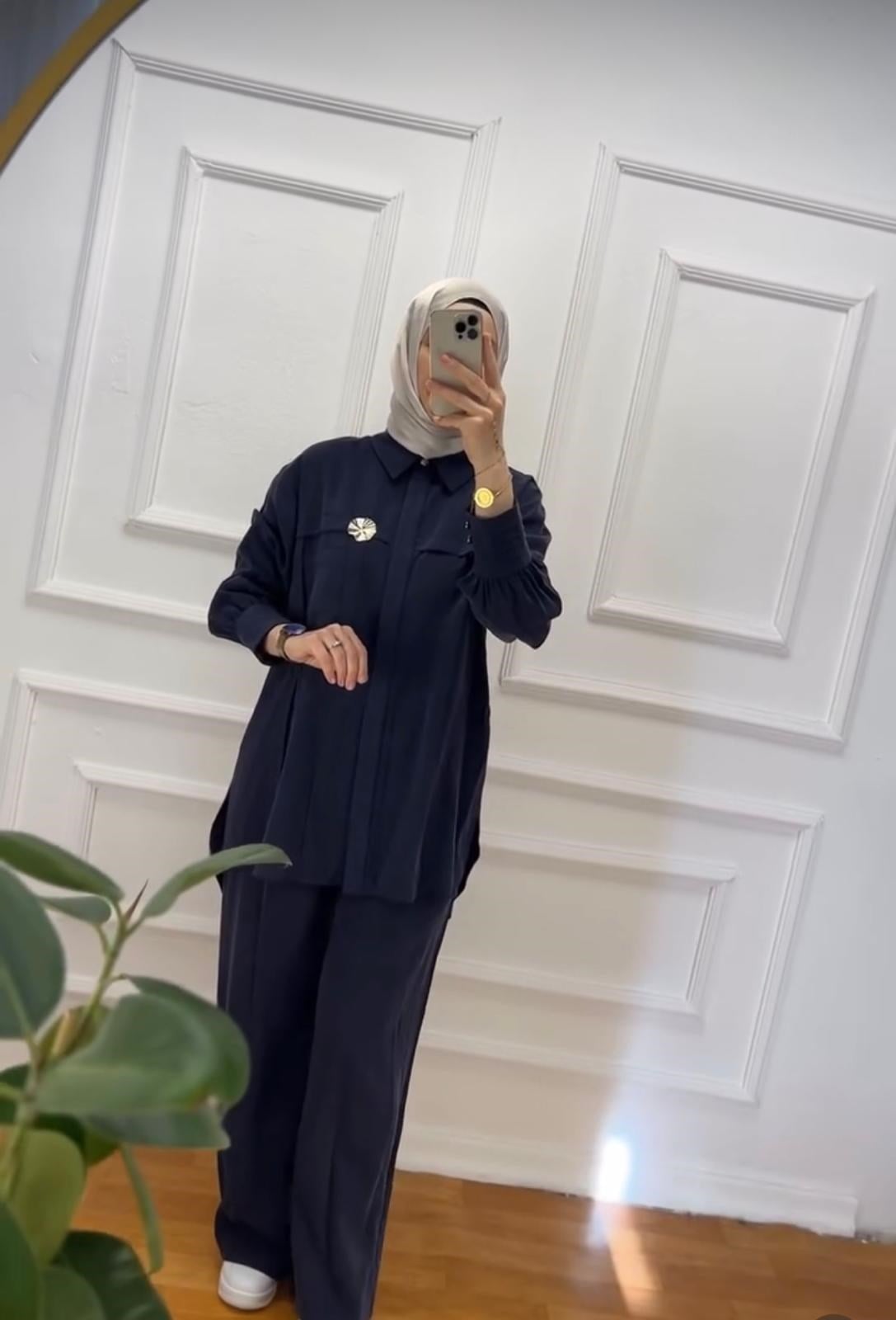 ARZU PANTOLONLU TAKIM LACİVERT