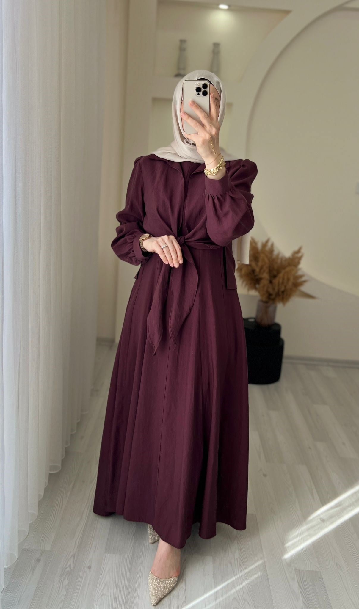 AYLİNA ELBİSE  BORDO