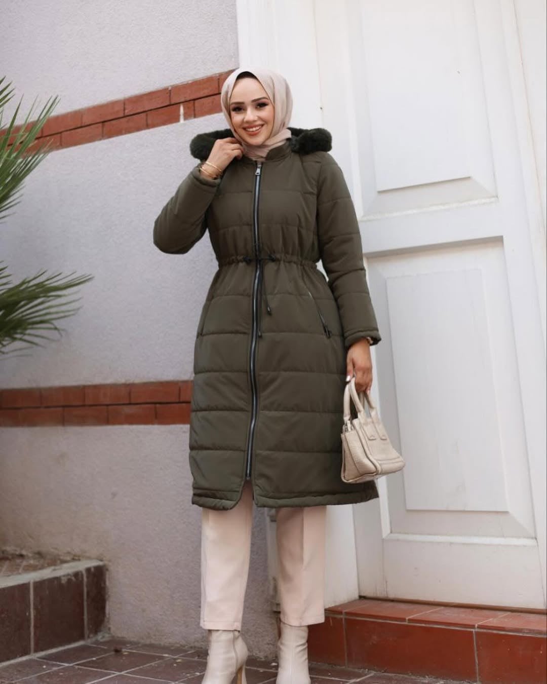 NOVA KUMAŞ ASTARLI KAPİTONE MONT KISA YESİL