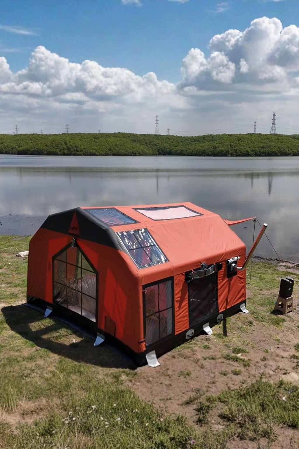 SKY Inflatable Tent | Orange | 12.5 m² | 8–10 Person | 5-Season All-Weather Camping Tent