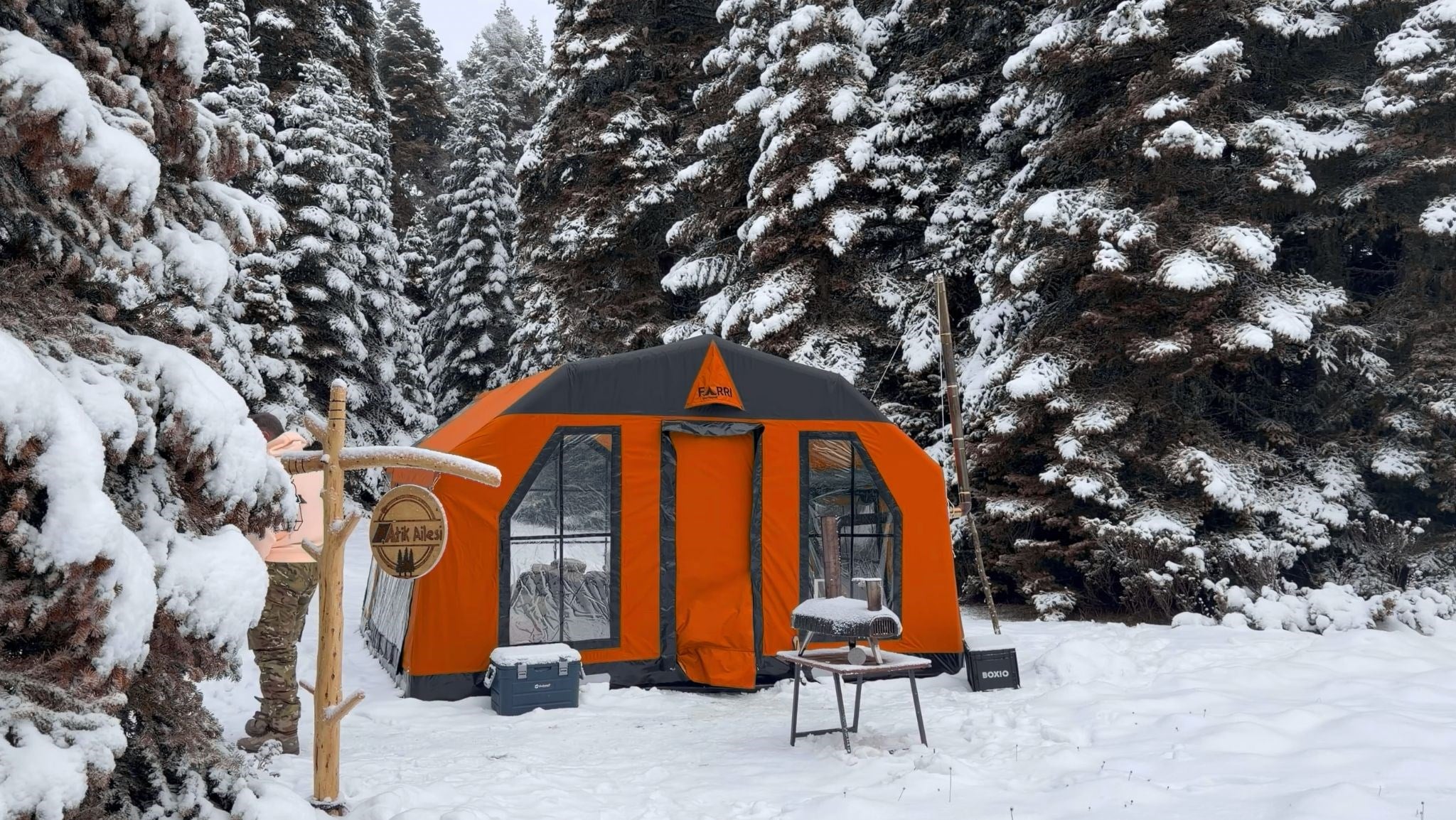 SKY Inflatable Tent | Orange | 12.5 m² | 8–10 Person | 5-Season All-Weather Camping Tent