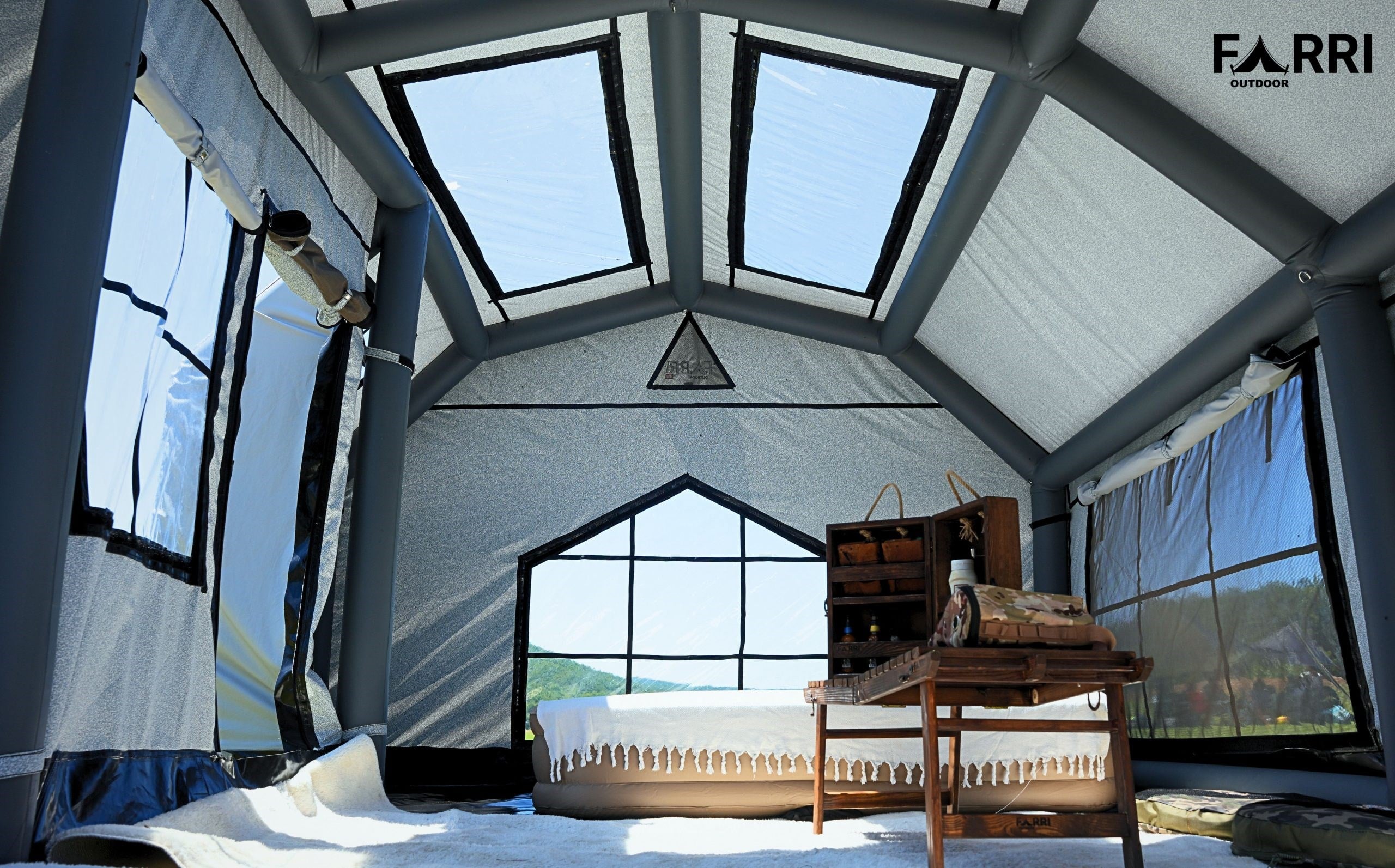 Space Capsule Inflatable Tent | Gray | 16 m² | 12–14 Person | 4-Season Air Cabin Tent