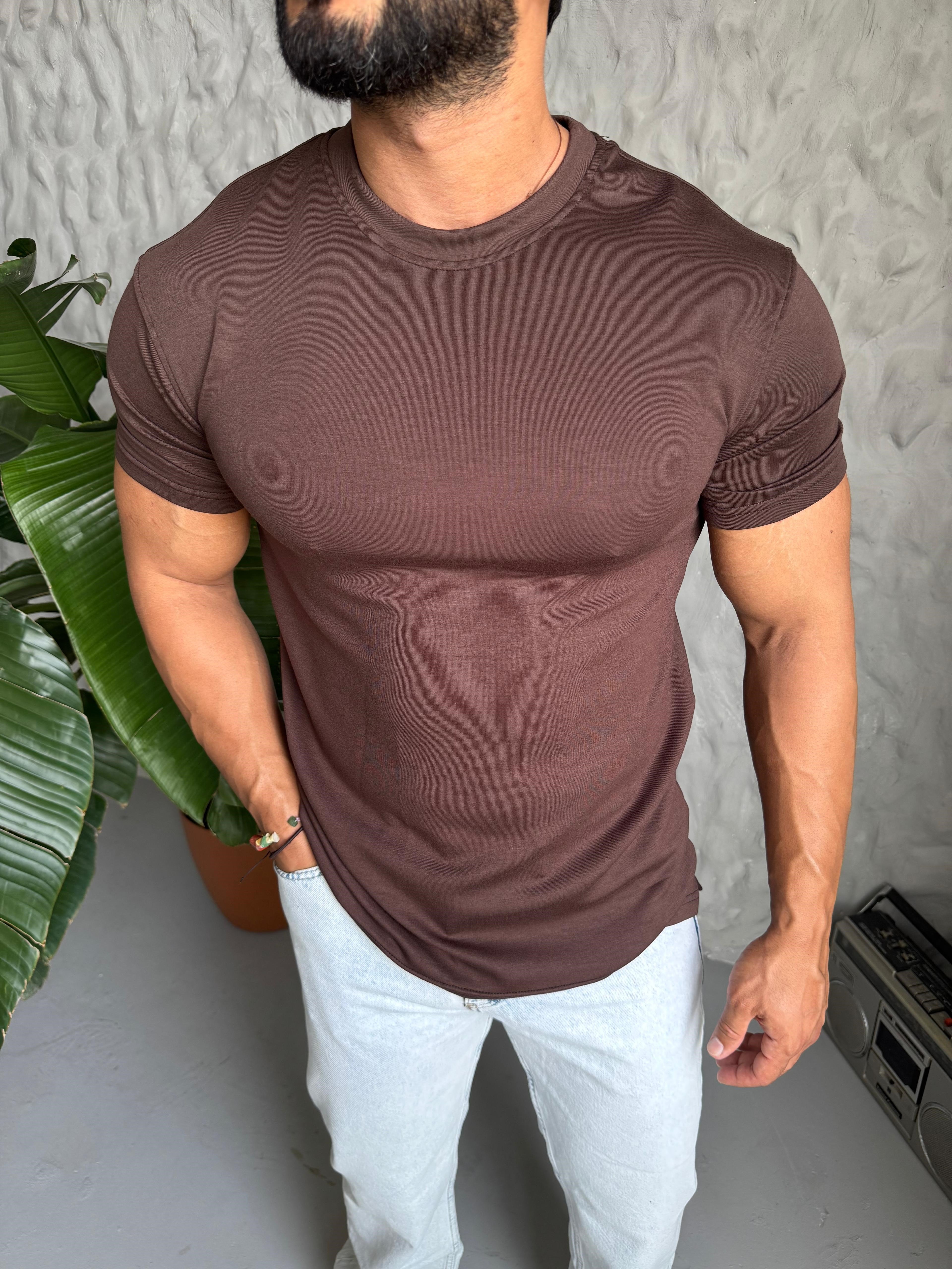 Kahverengi Oysho T-Shirt Modeli