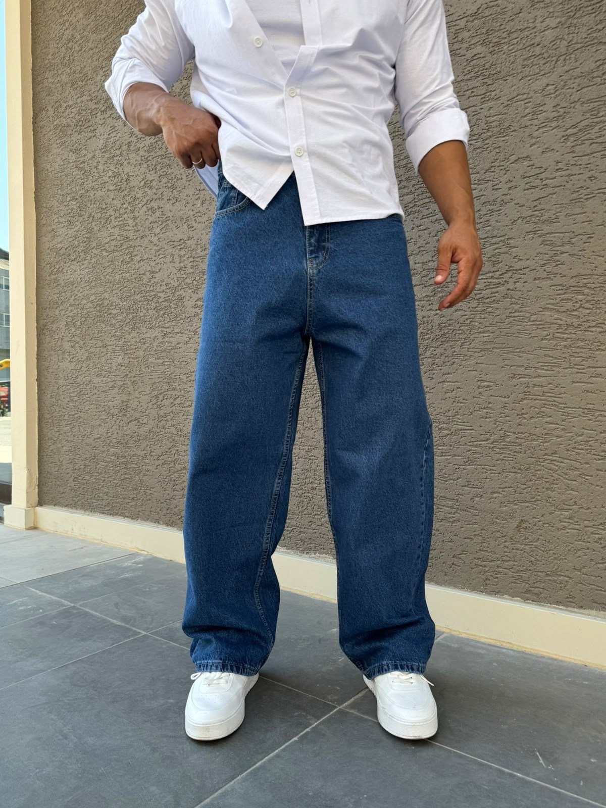 Mavi Extra Baggy Kot Pantolon