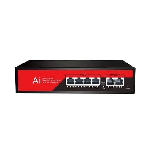 EZCOOL EZ-04PSF-FG 4PORT 4GE+2GE F.GİGABİT POE SWİTCH 65W