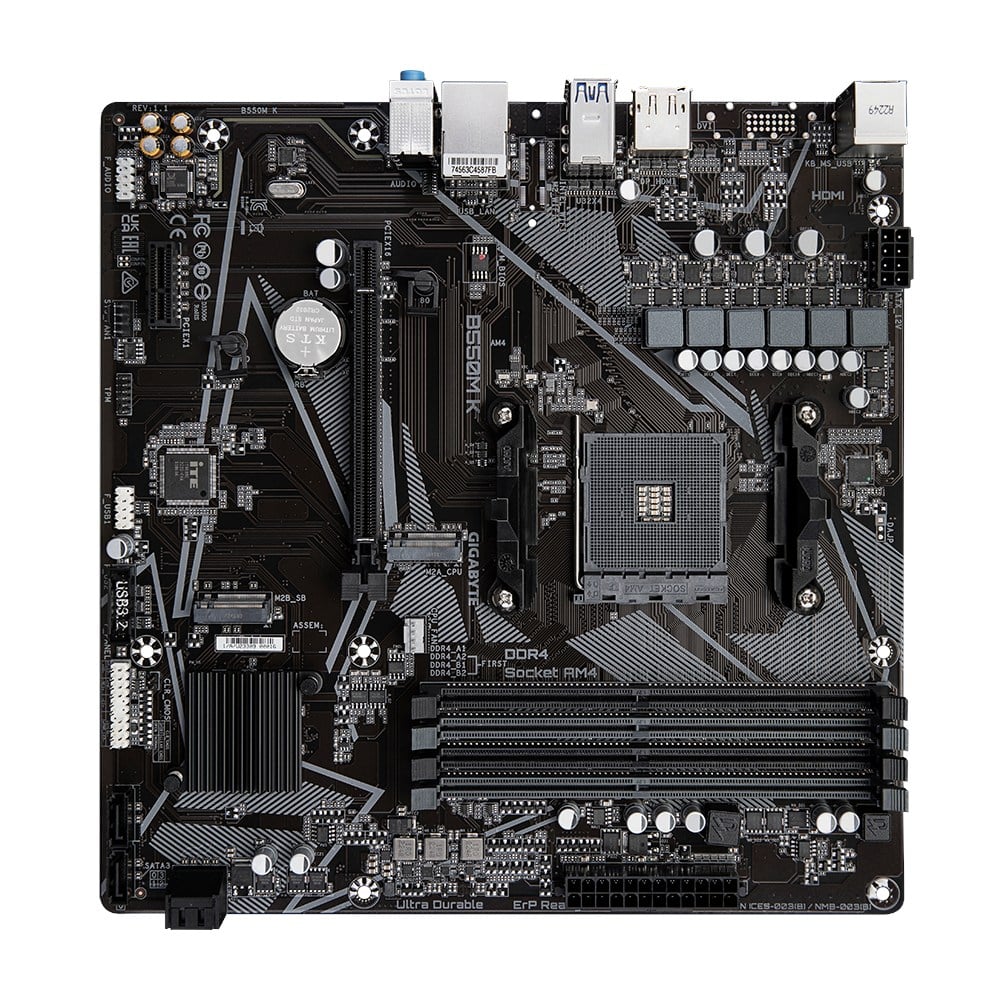 GIGABYTE B550M K DDR4 4733MHz(OC) HDMI M.2 DP mATX