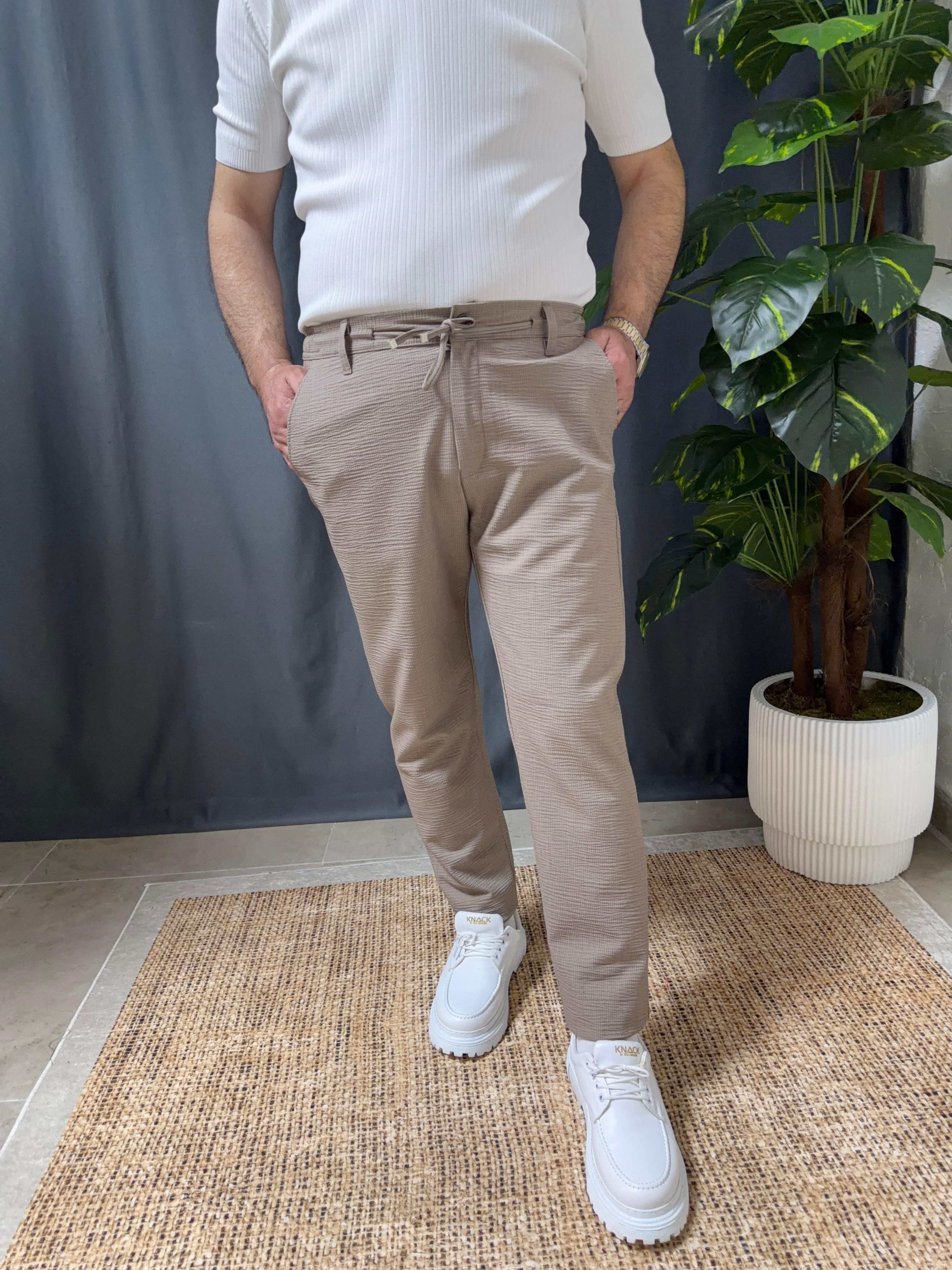 BELİ BAĞCIKLI FİTİLLİ PANTOLON