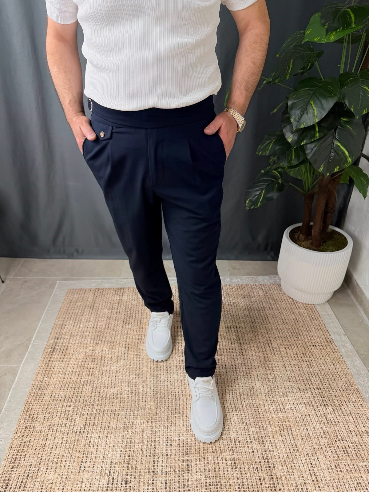 BELİ KEMERLİ DUBLE PAÇA PANTOLON
