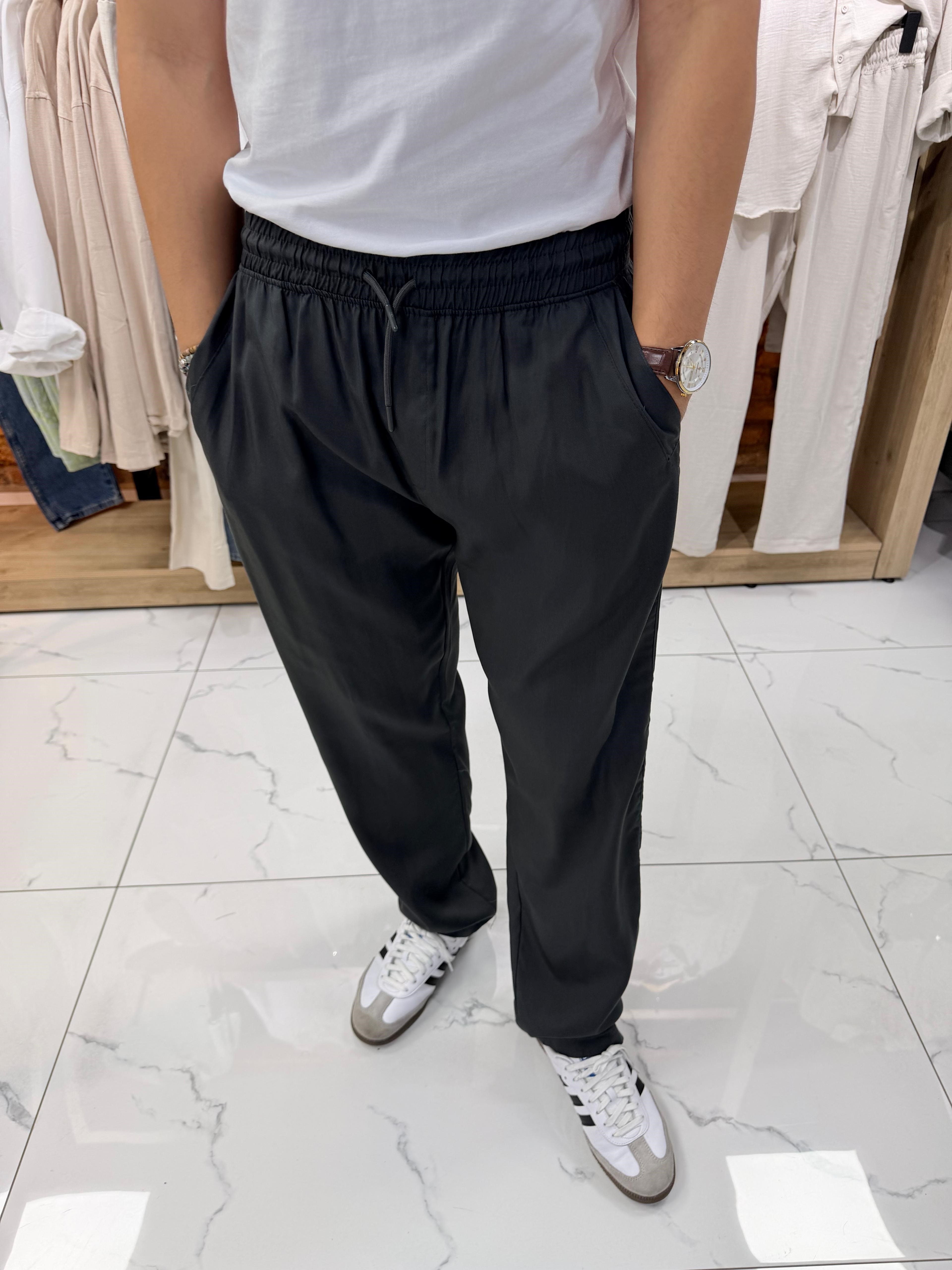 BELİ LASTİKLİ KUMAŞ BAGGY PANTOLON