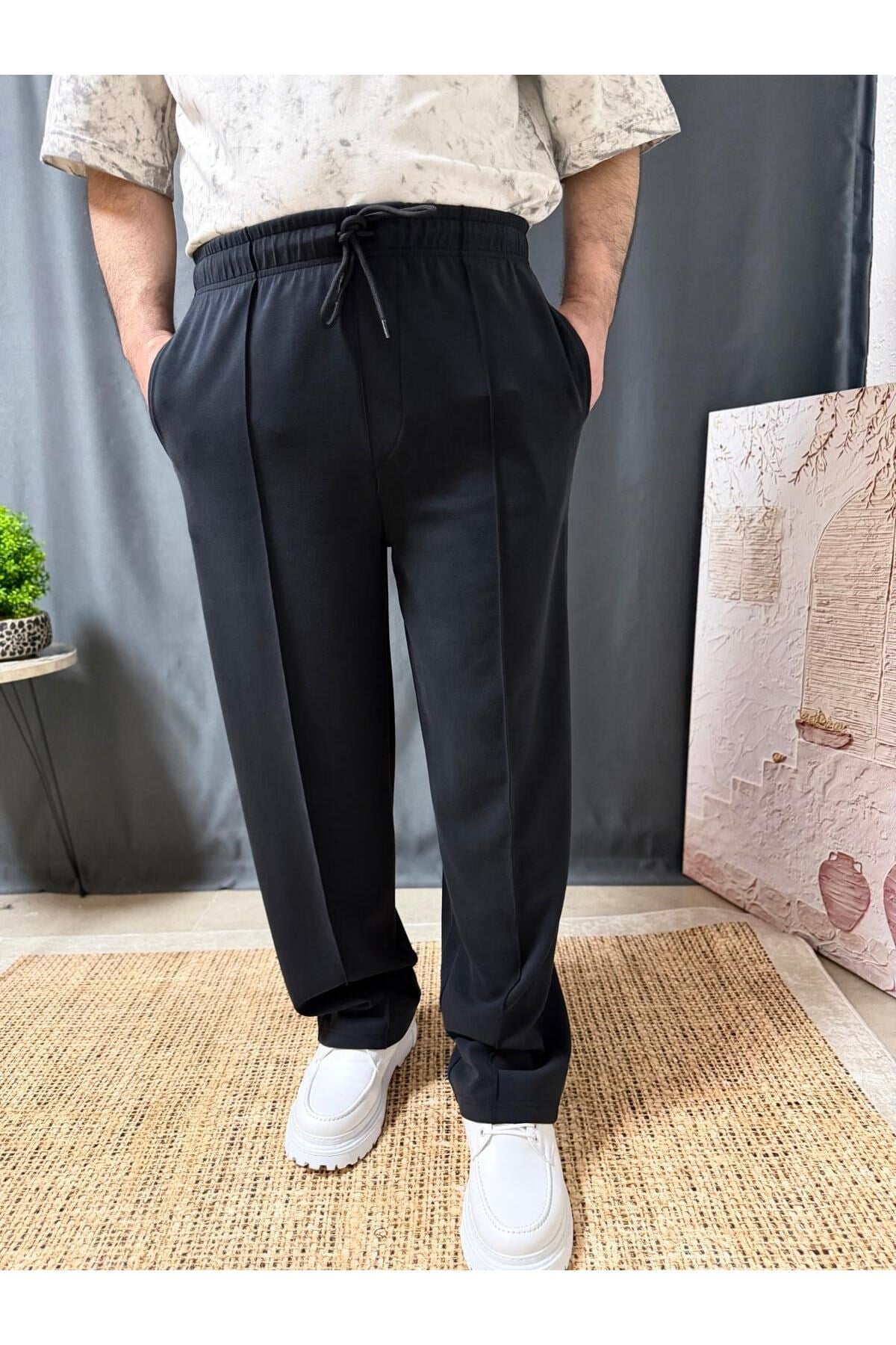 BELİ LASTİKLİ MODAL KUMAŞ BAGGY PANTOLON (321)