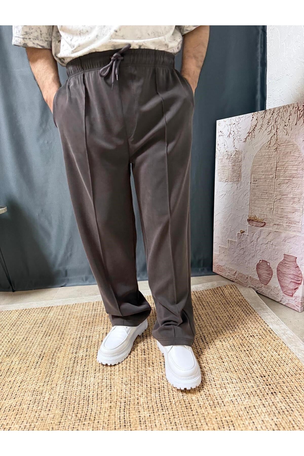 BELİ LASTİKLİ MODAL KUMAŞ BAGGY PANTOLON (321)