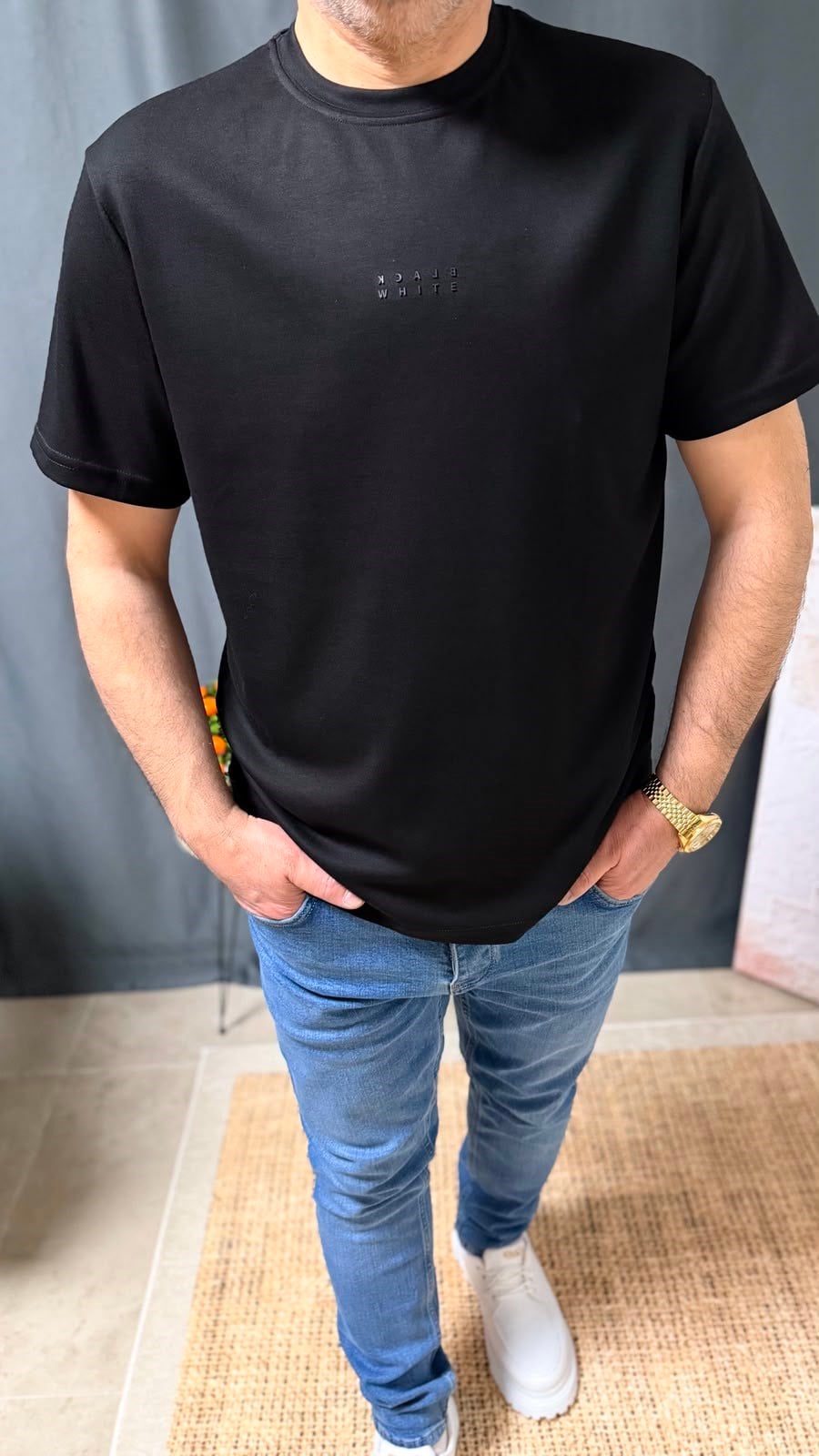 BLACK WHİTE BASKI TİŞÖRT
