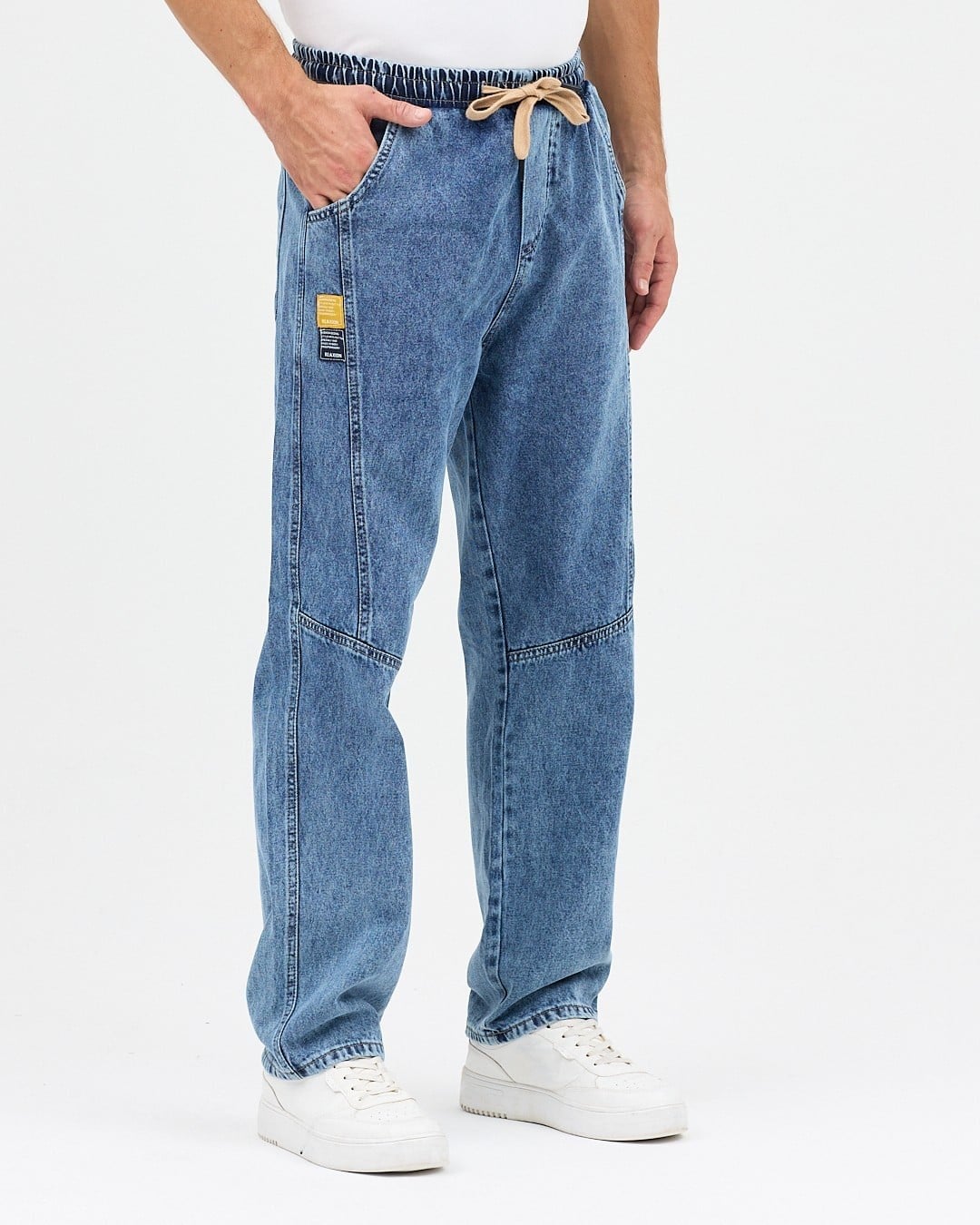 ÇİFT ETİKET BAGGY KOT PANTOLON (MAVİ)