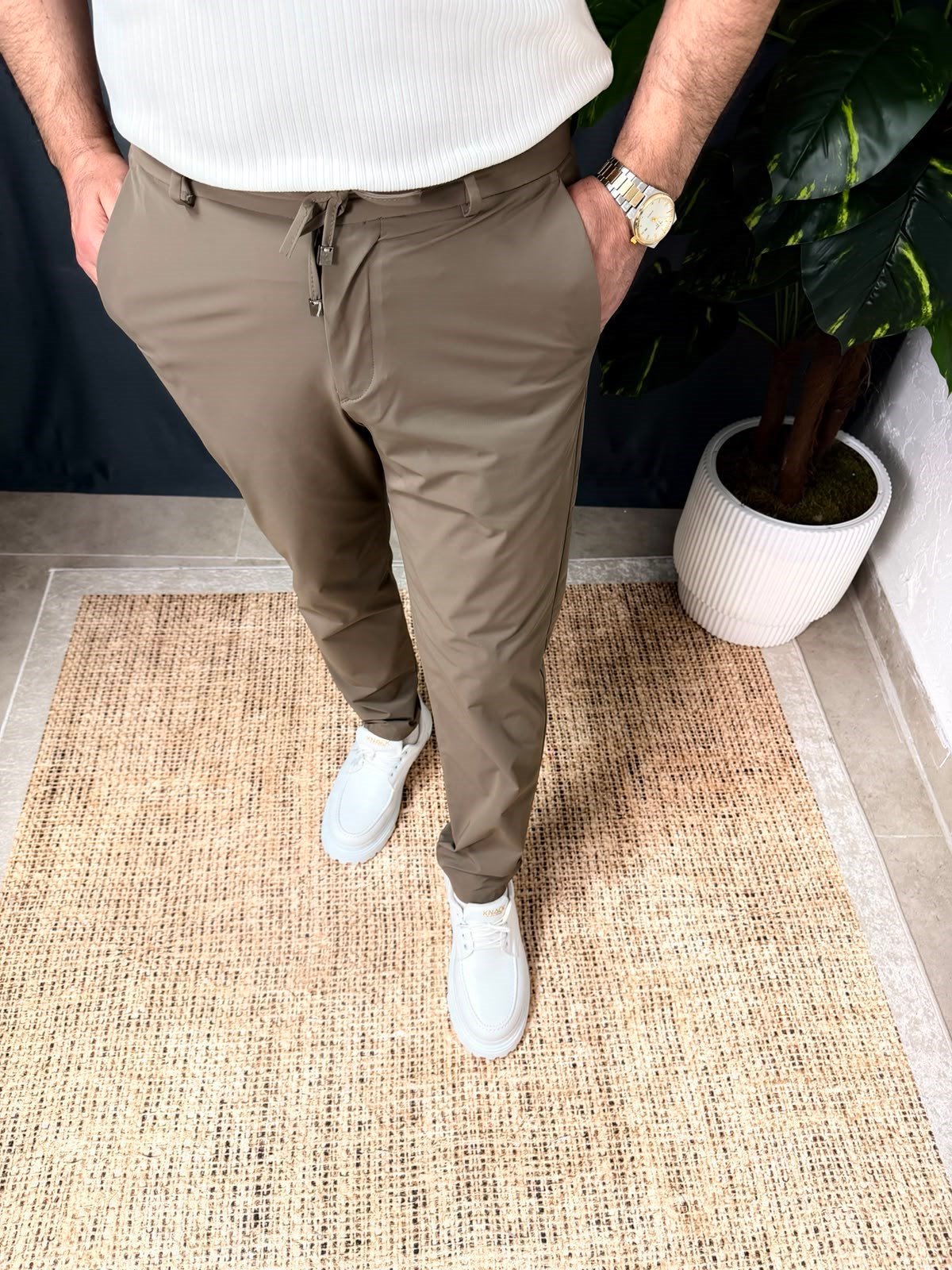 FULL LİKRALI BELİ BAĞCIKLI PANTOLON