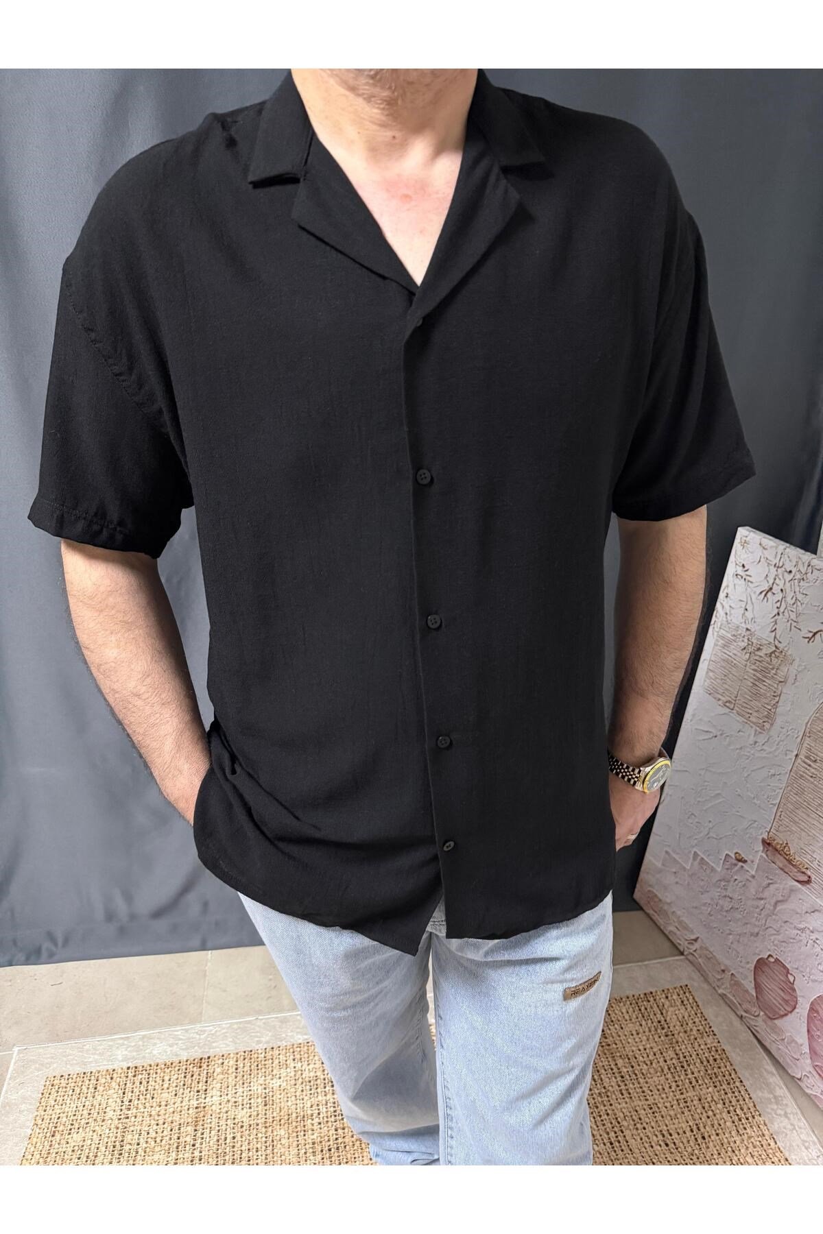 KISA KOLLU TENCEL GÖMLEK