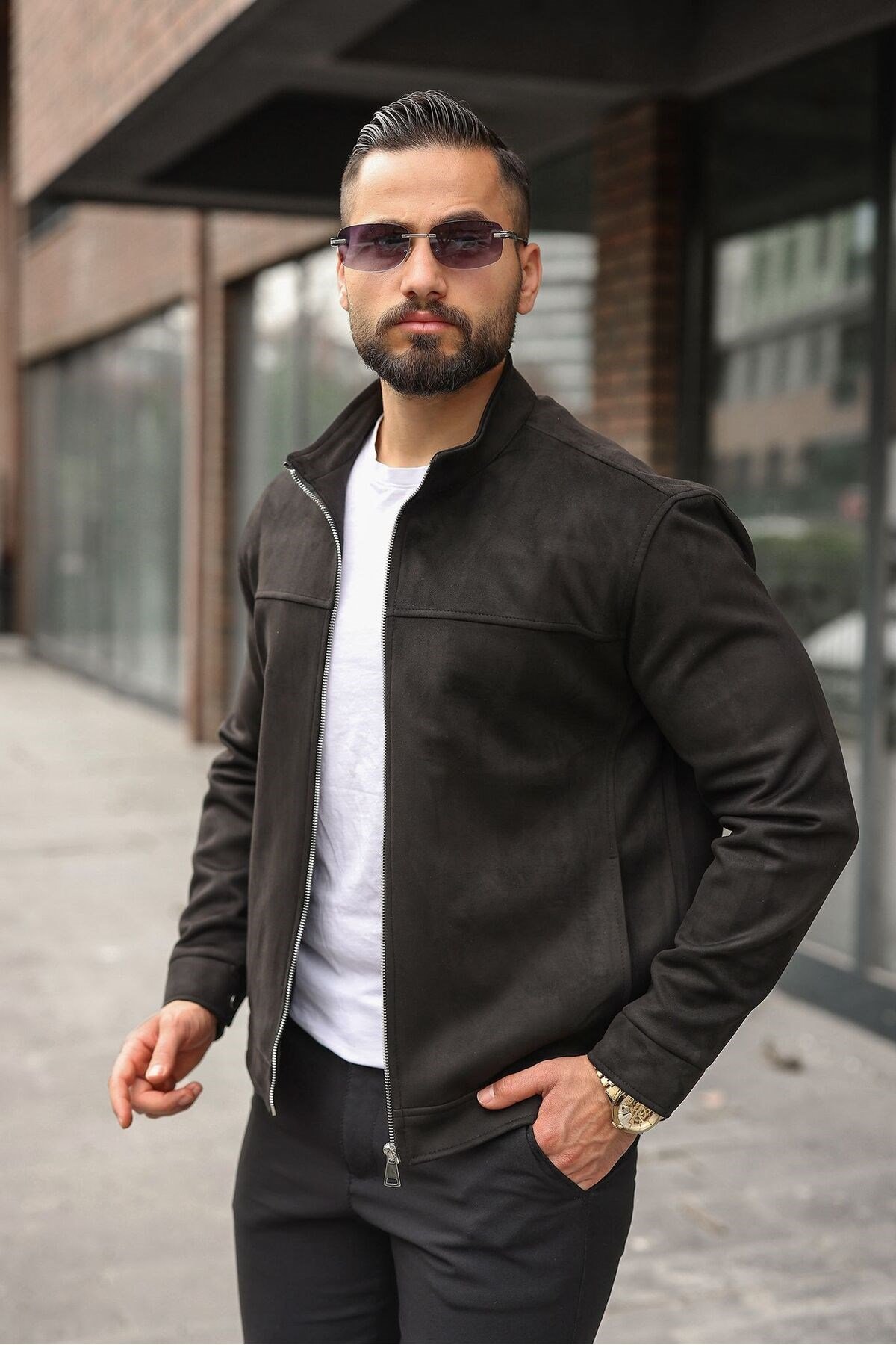 MEVSİMLİK HAKİM YAKA SÜET CASUAL CEKET