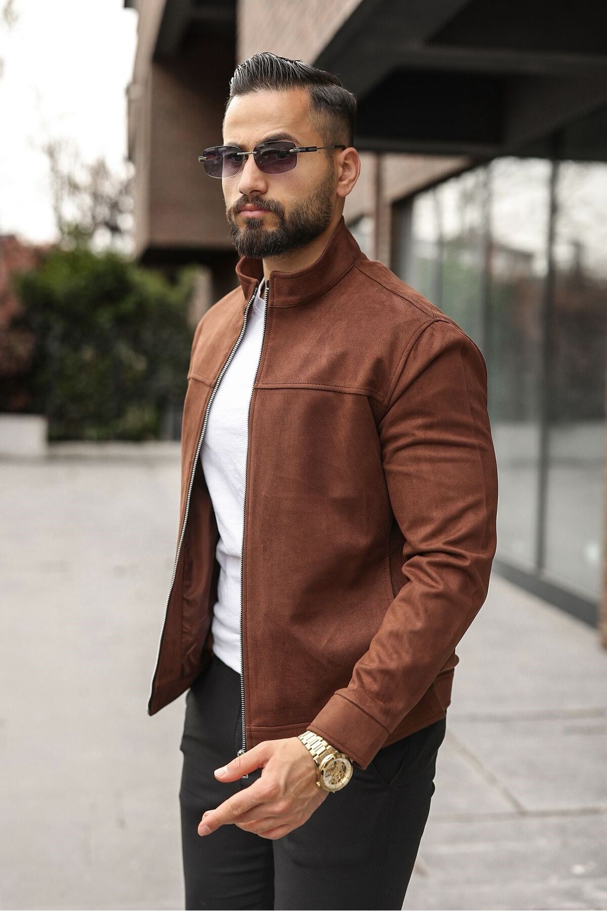 MEVSİMLİK HAKİM YAKA SÜET CASUAL CEKET