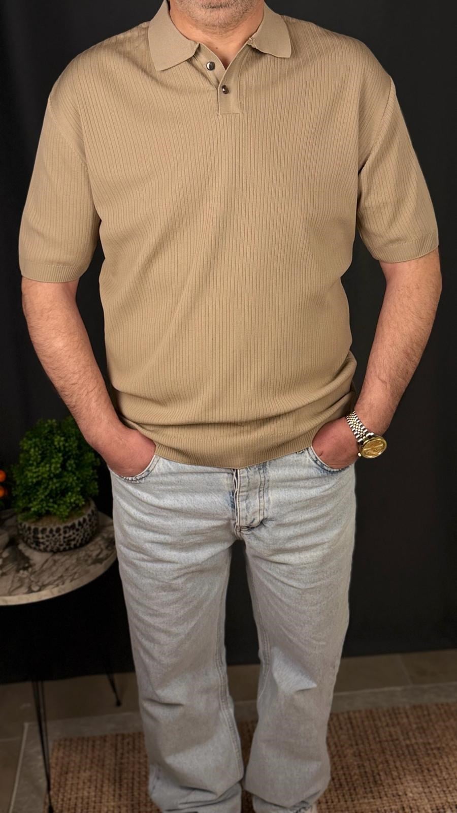 POLO , DÜĞMELİ YAKA , BELİ LASTİKLİ ,TİŞÖRT (Taş)