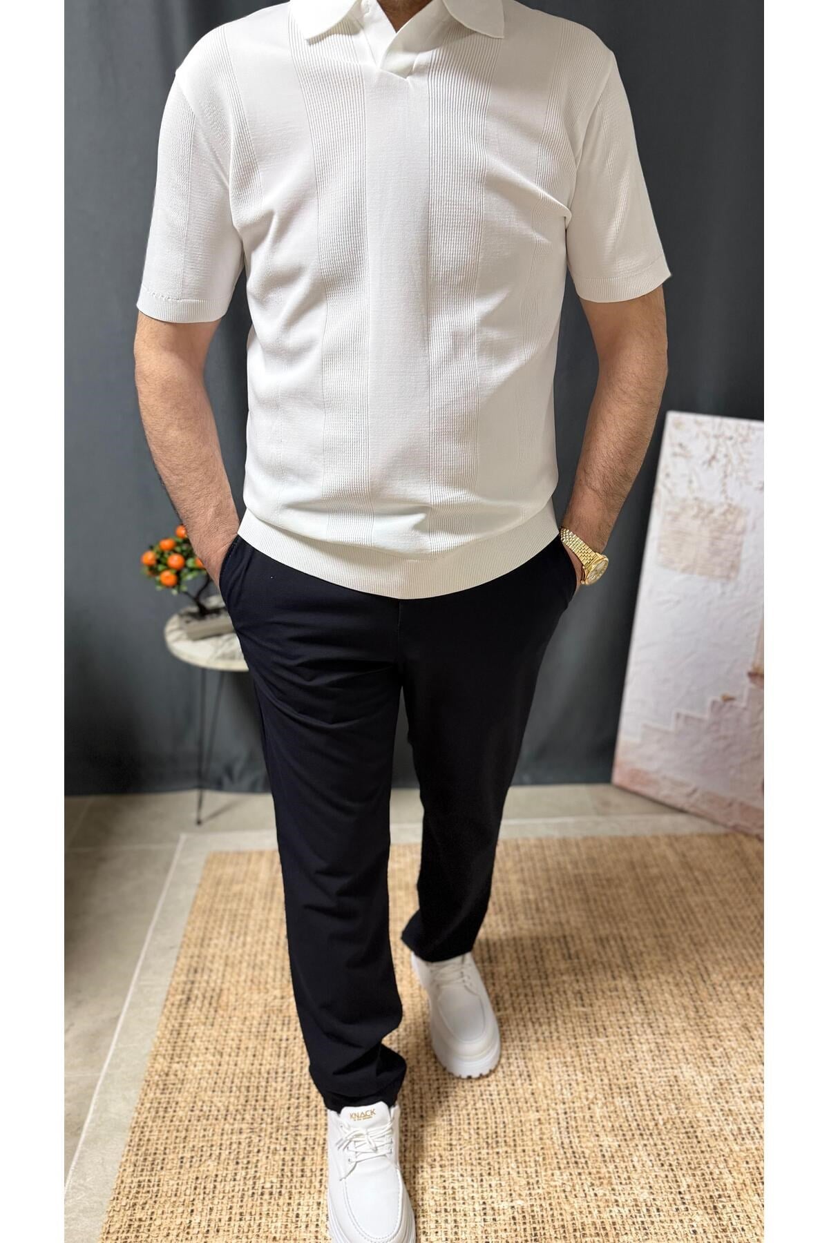 POLO YAKA BELİ LASTİKLİ CASUAL TİŞÖRT