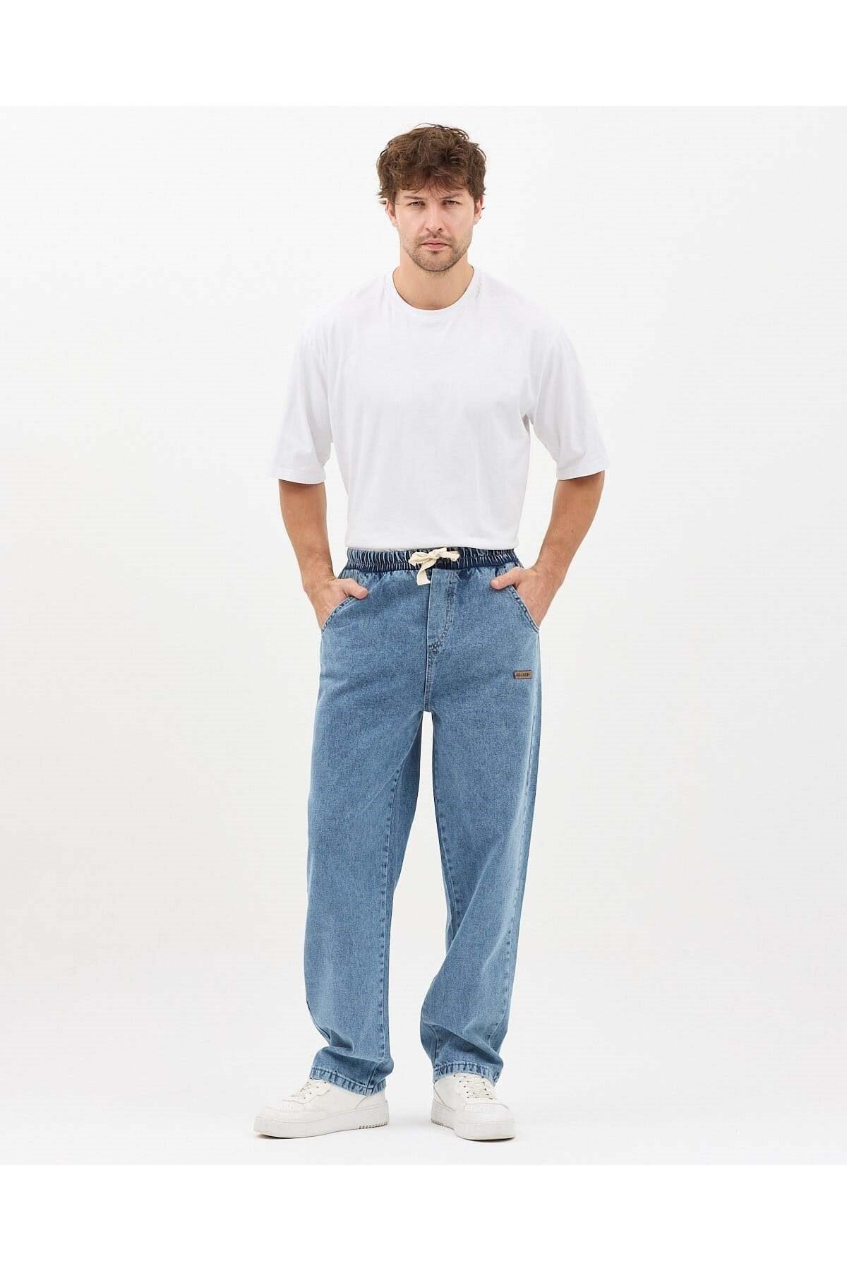 SALAŞ BAGGY JEAN PANTOLON (MAVİ)