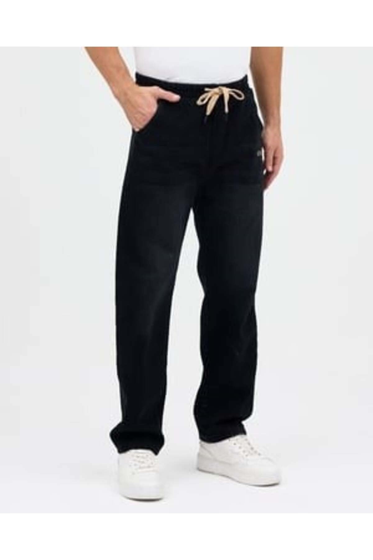 SALAŞ BAGGY JEAN PANTOLON (SİYAH)