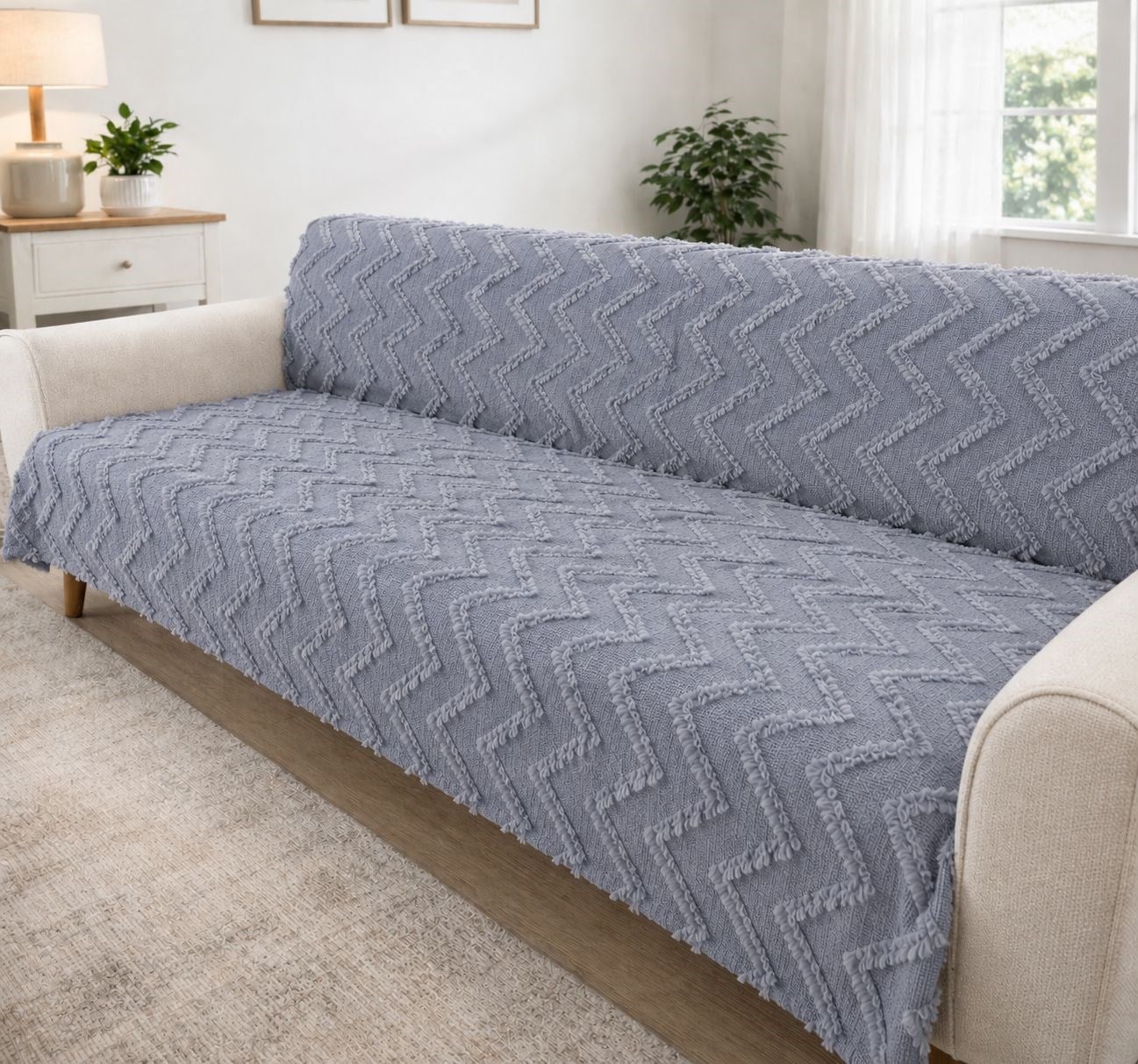 Kaymaz Jakar Sakallı Koltuk Örtüsü 170*210 Cm-Mavi